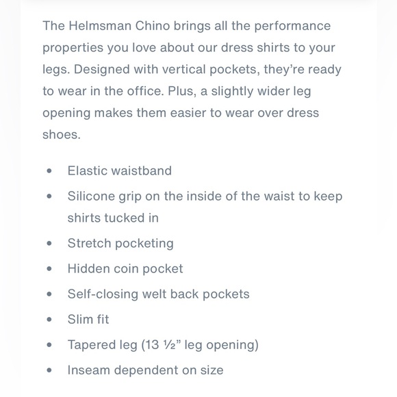 NWOT-Mizen & Main Helmsman Slim Performance Men’s Size 32/28 - Picture 9 of 9